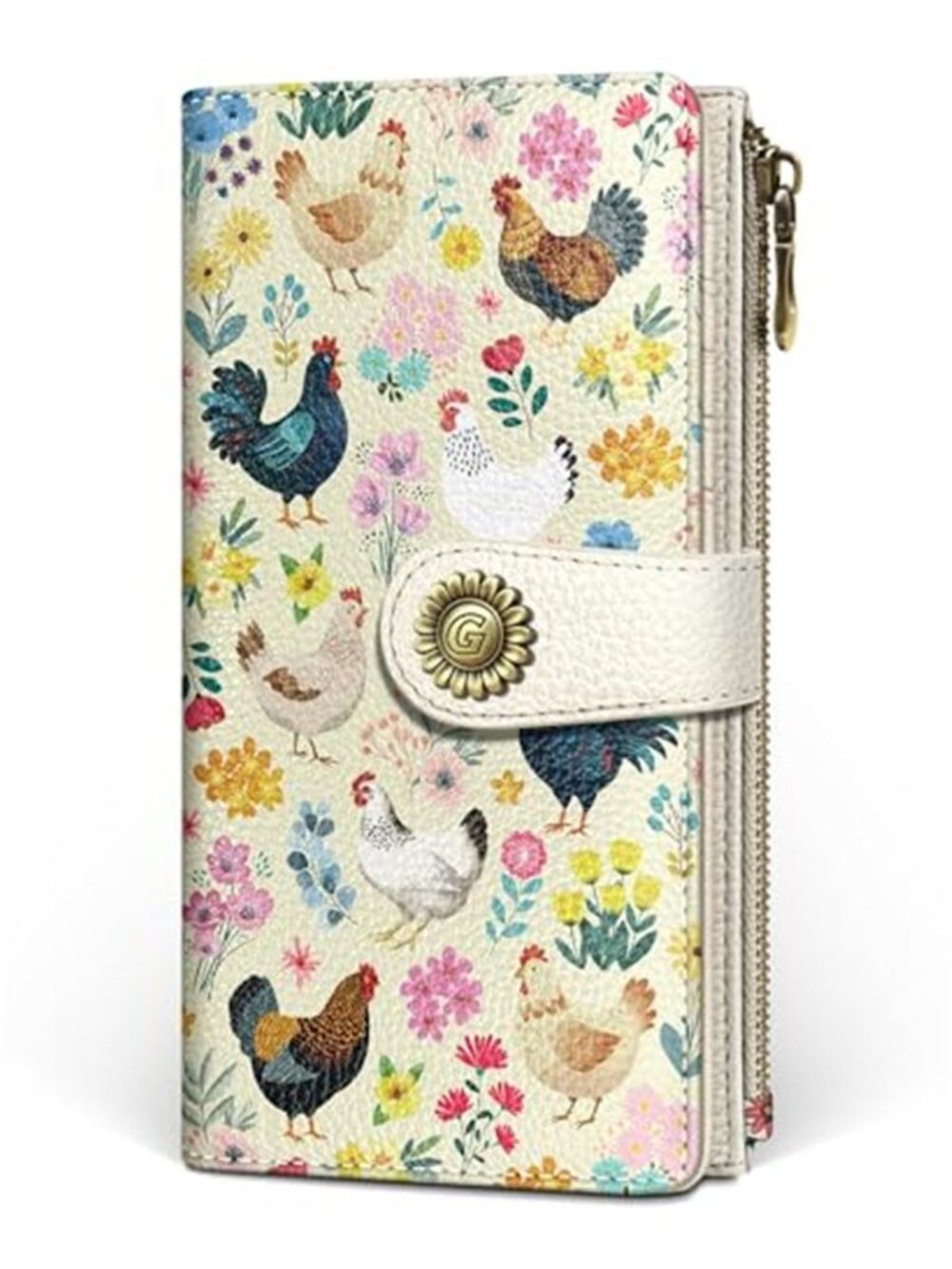 New Chicken Rooster Womens Wallet RFID, Credit Card Holder Bifold